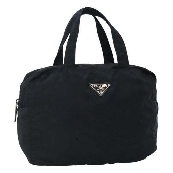 PRADA Hand Bag Nylon Navy Silver - Picture 1 of 12